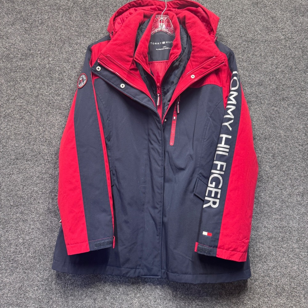 Tommy Hilfiger 3-in-1 Jacket Mens XL Navy Red All Weather System Ski Parka